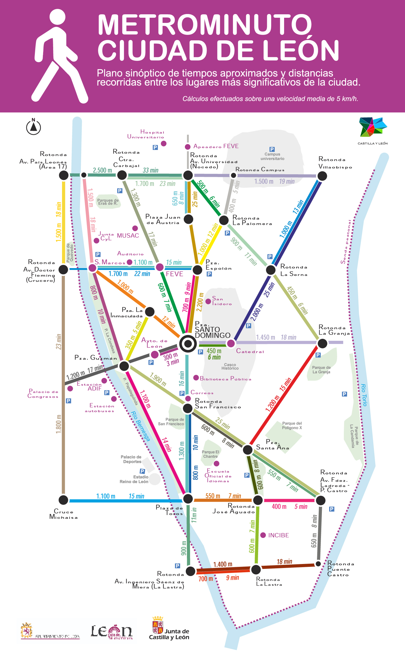Imagen del plano metrominuto de la ciudad de León
