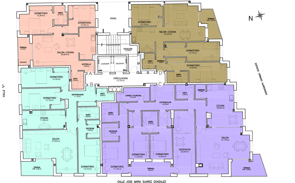 Planta Quinta, Distribución