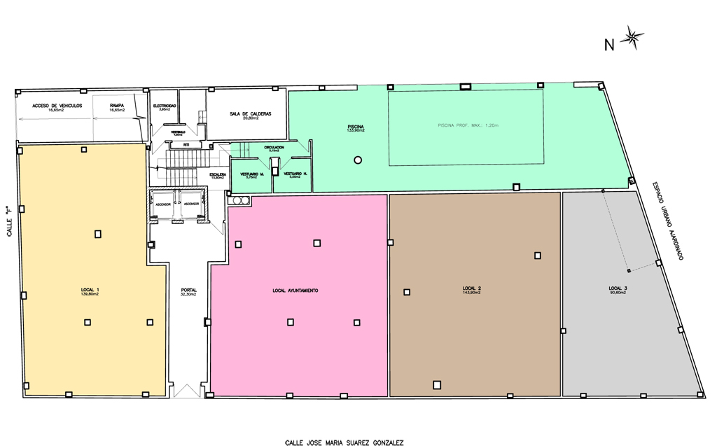 Planta Locales, Distribución
