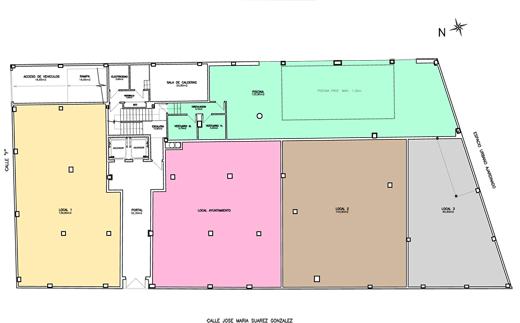 Planta Locales, Distribución